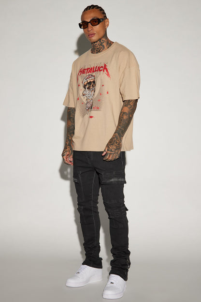 Triple Cargo Stacked Skinny Flare Jeans - Black Wash