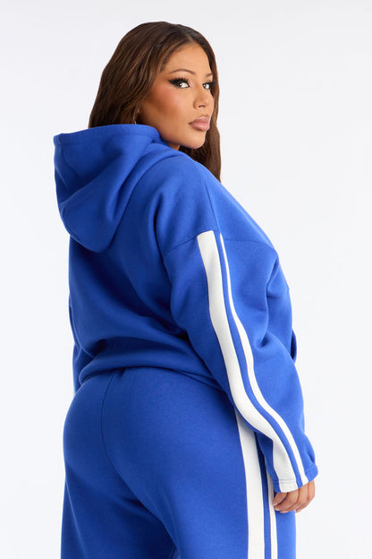 The Amara Fleece Sweatshirt Quarter Zip Up - Royal
