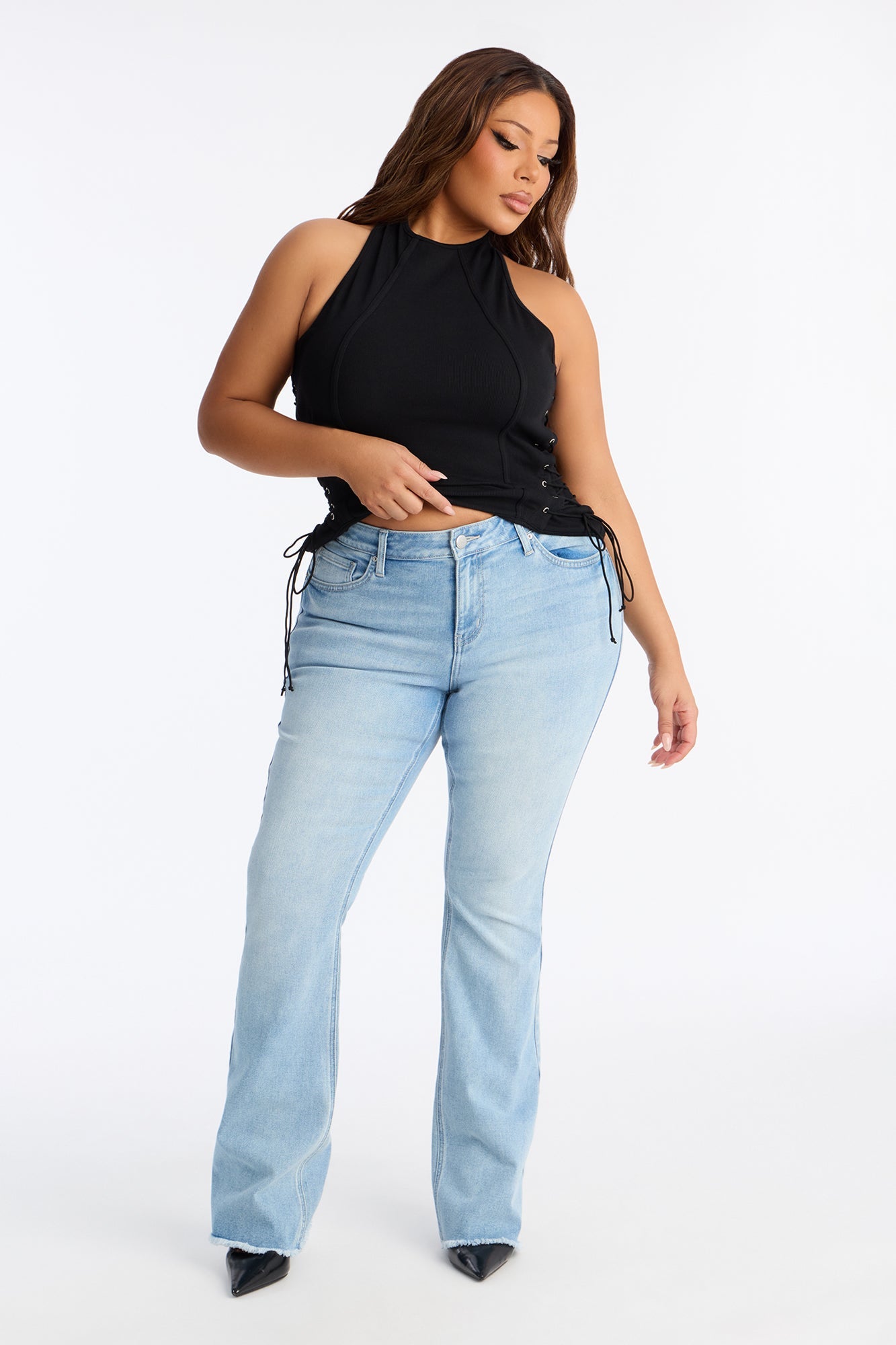 Smooth Touch Stretch Bootcut Jeans - Light Wash