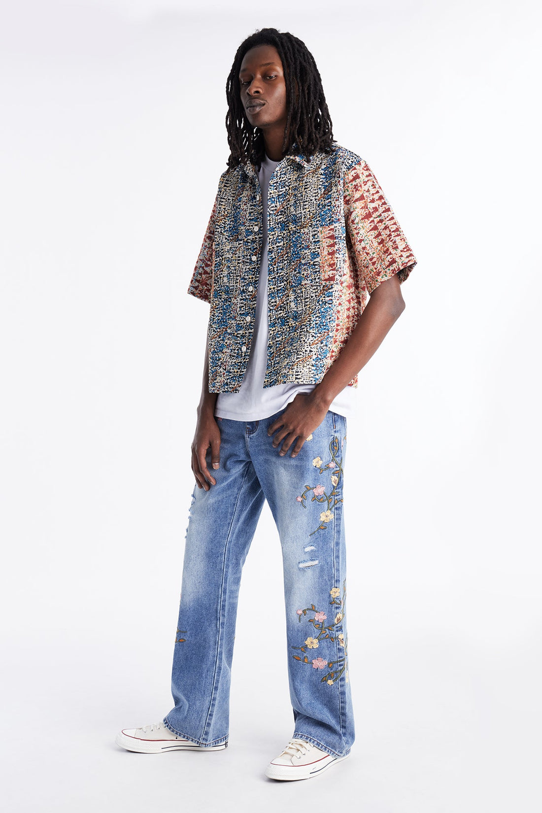 Blooming Stacked Slim Flare Jeans - Light Blue Wash