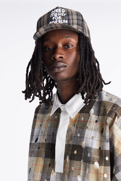 Need Money Structured Flannel Snapback Hat - Tan