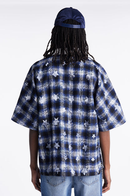 Oversized Star Struck Polo Shirt - Blue