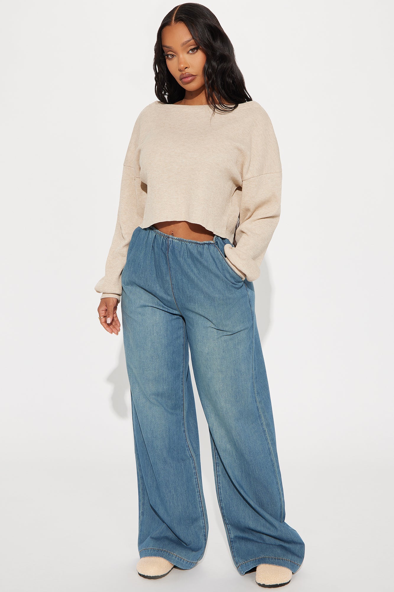 Colby Oversized Thermal Top - Oatmeal