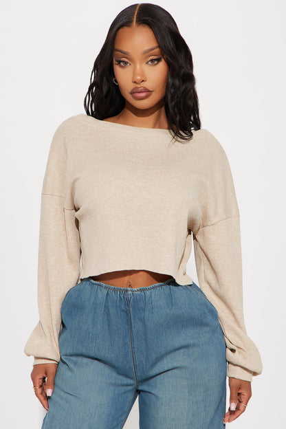 Colby Oversized Thermal Top - Oatmeal