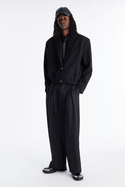 Strikeout Pleated Trouser - Black