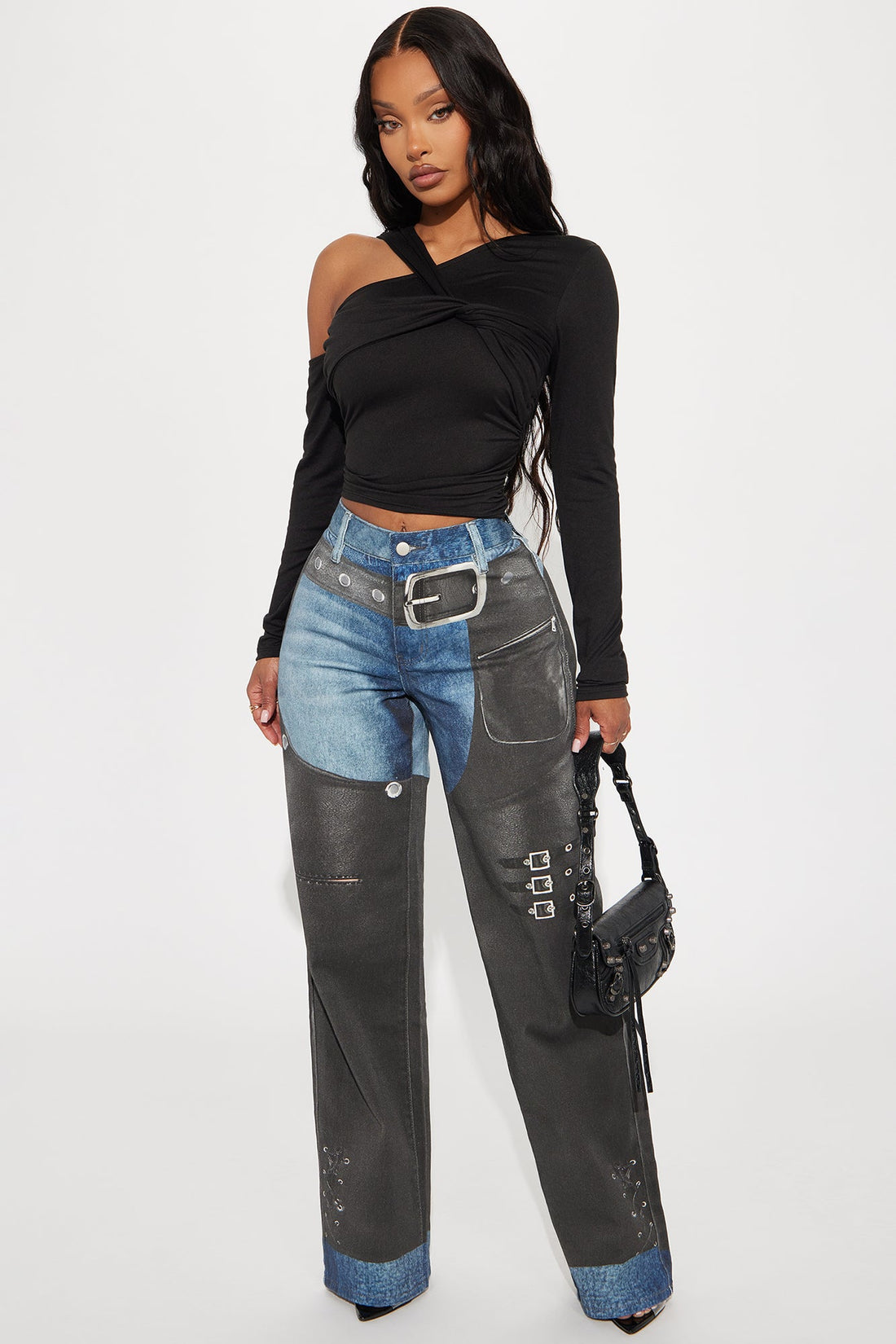 Emory Twist Off Shoulder Top - Black