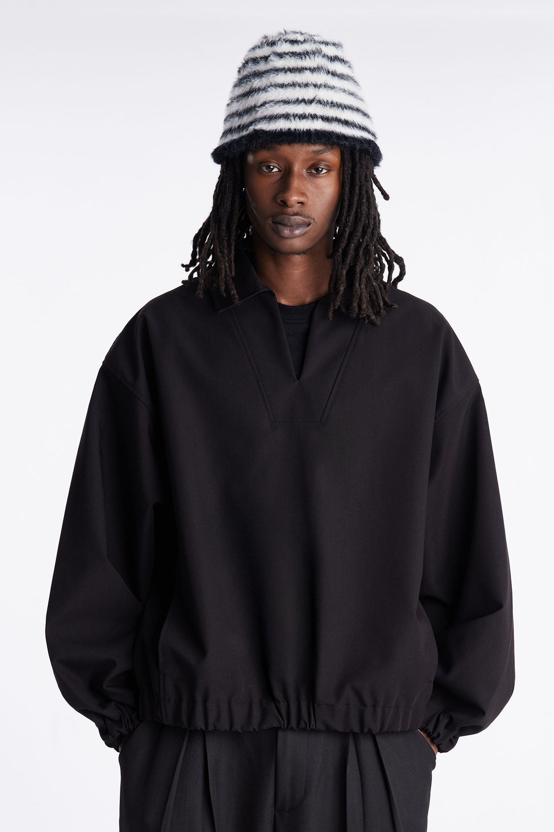 Relaxed Bold Flow Jacket - Black