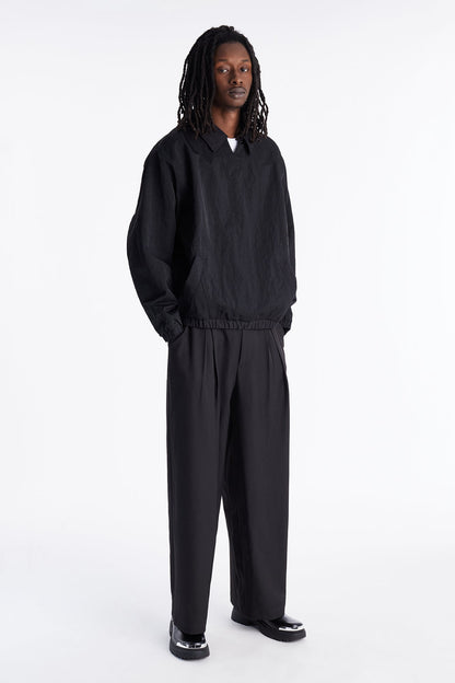 Collared Tech Optics Pull Over Jacket - Black