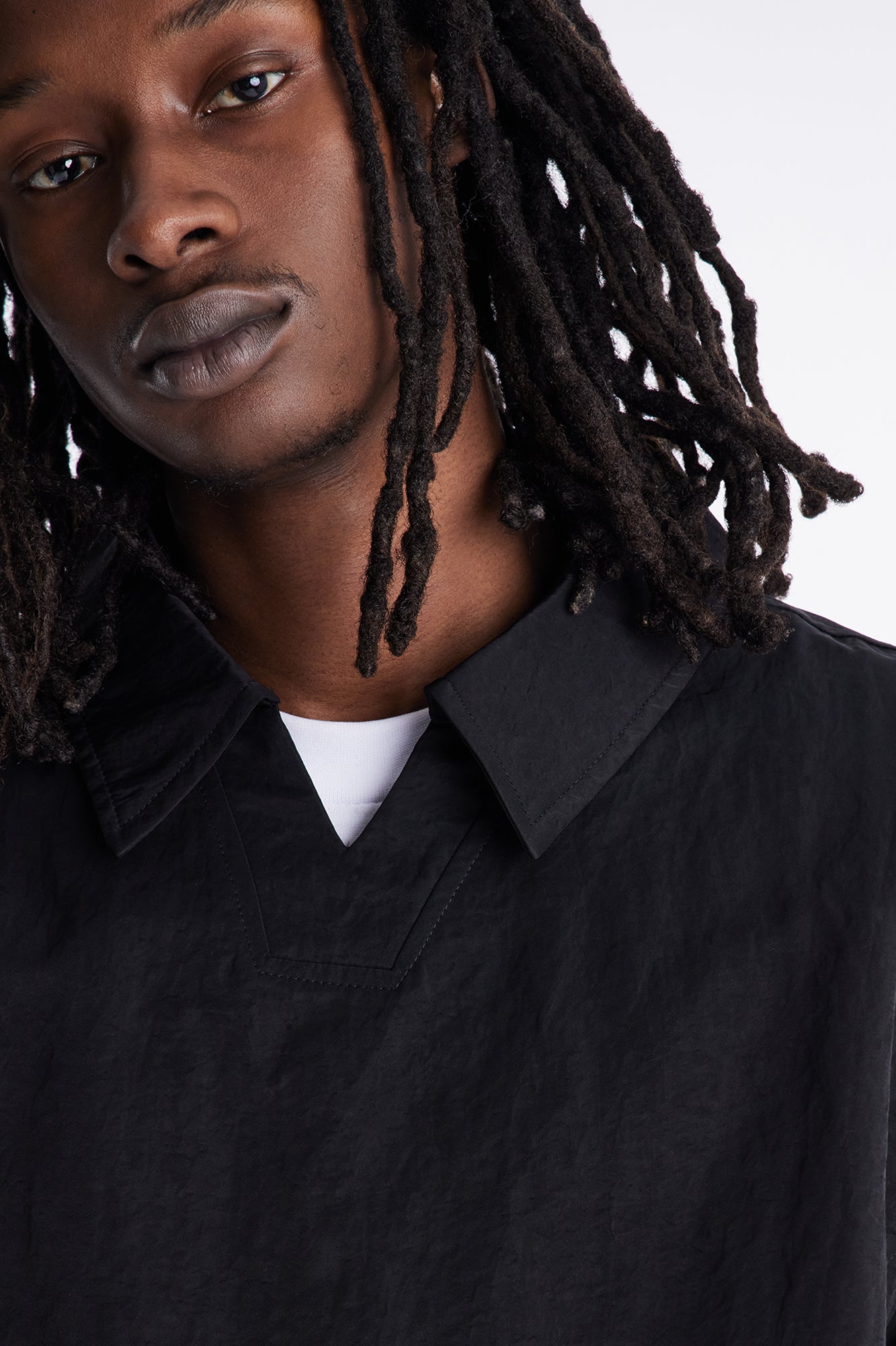 Collared Tech Optics Pull Over Jacket - Black