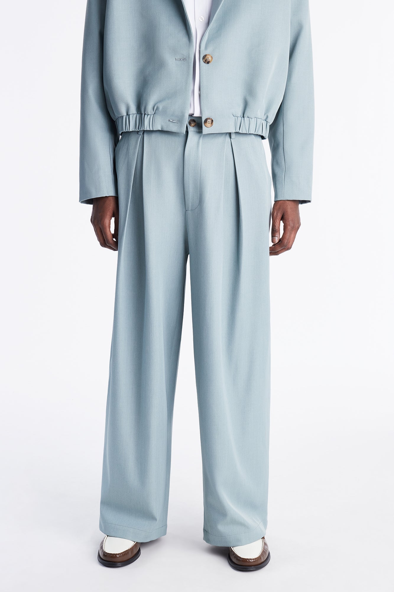 Strikeout Pleated Trouser - Blue