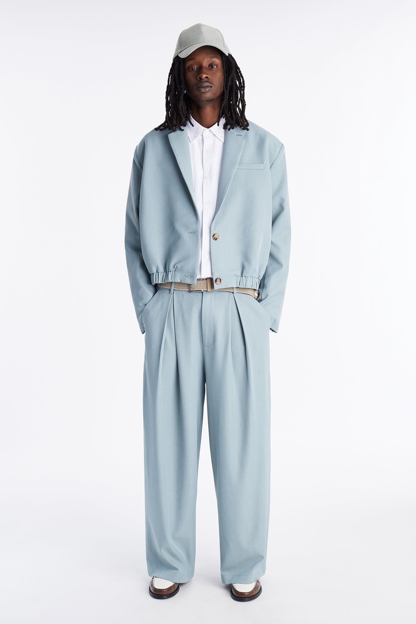 Strikeout Pleated Trouser - Blue
