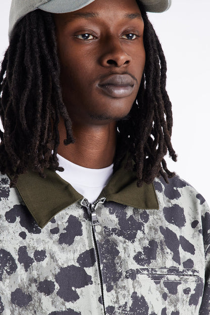 Cropped Grow Through It Zipped Work Jacket - Green