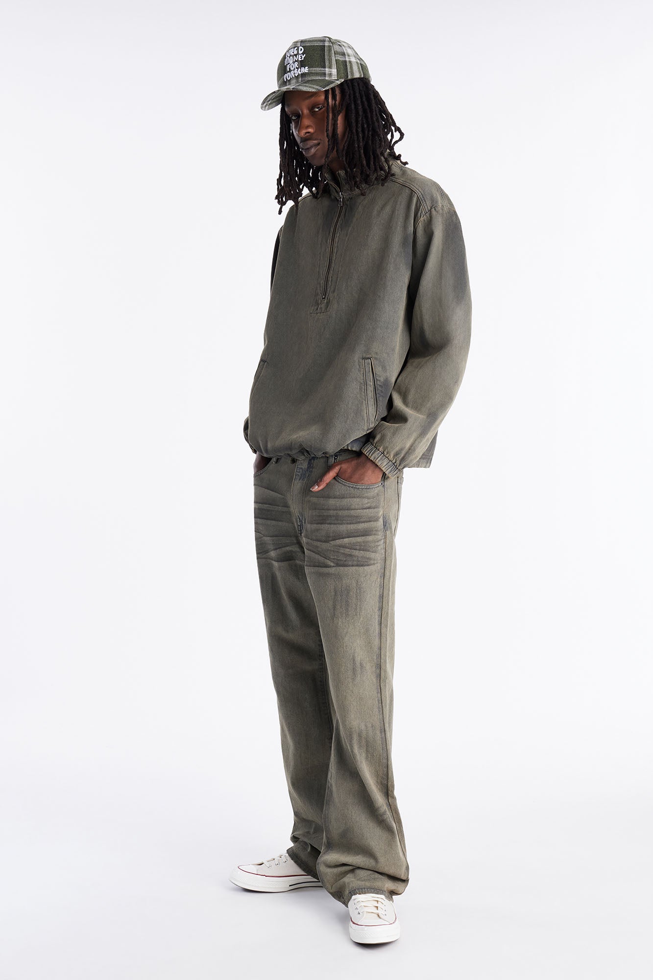 Dune Denim Anorak Jacket - Olive