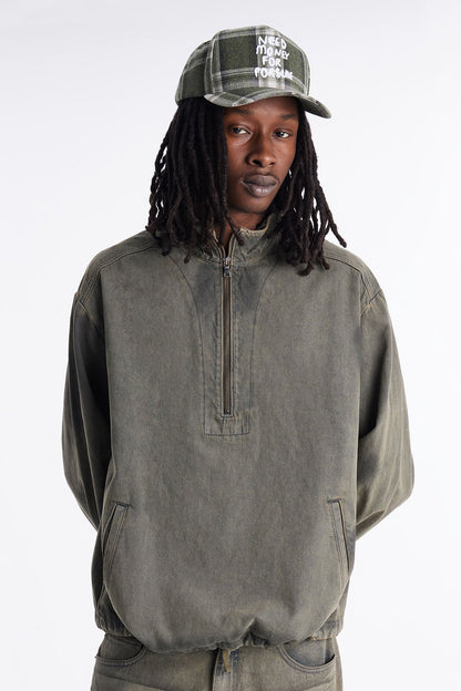 Dune Denim Anorak Jacket - Olive