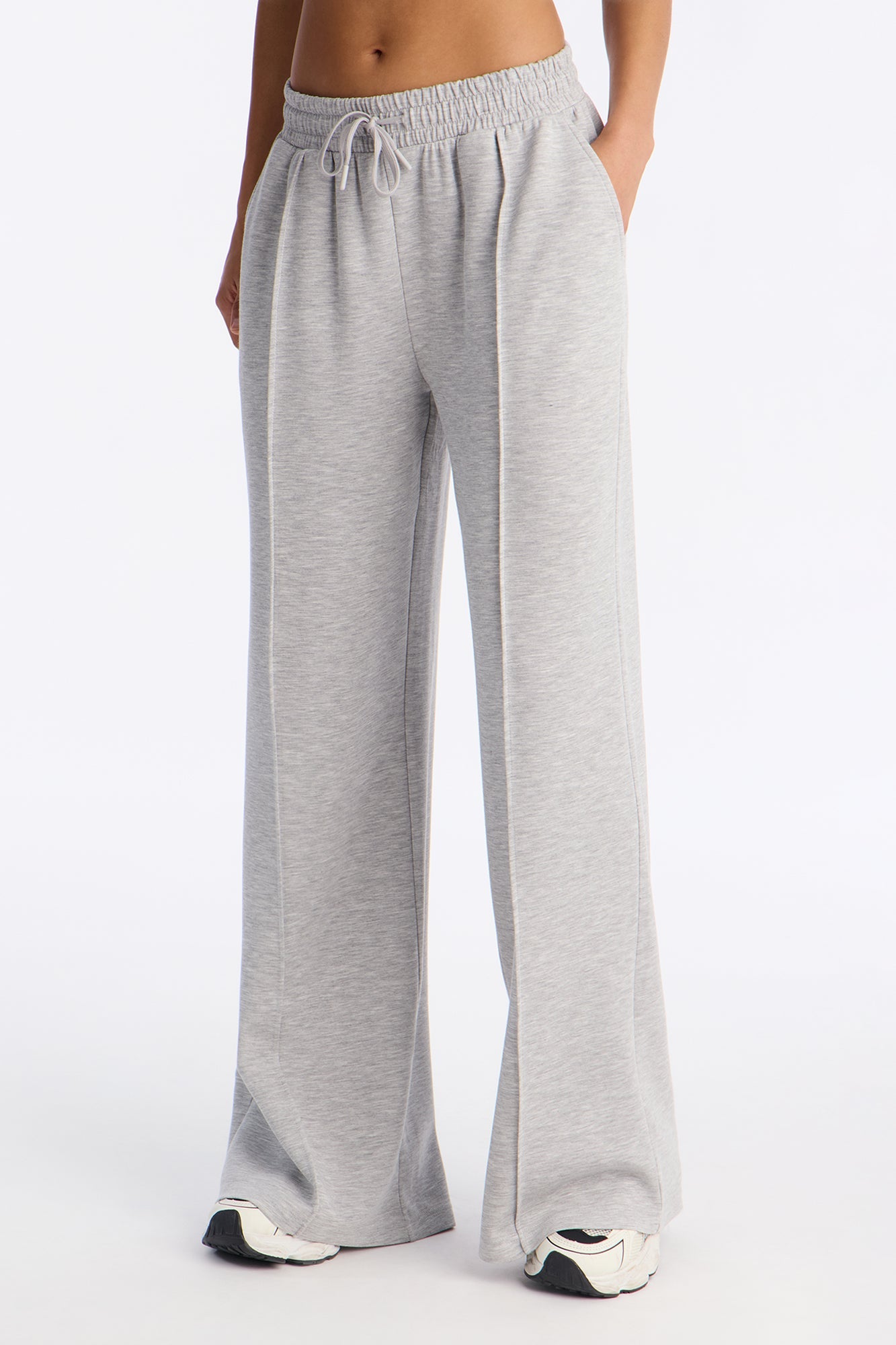Soft Side Wide Leg Sweatpants - Grey