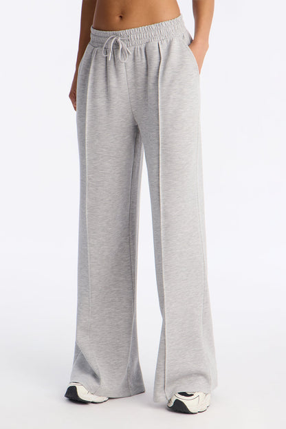 Soft Side Wide Leg Sweatpants - Grey