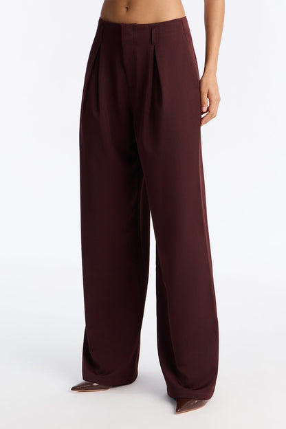 Not Your Secretary Crepe Trouser Pant 33″ - Wine