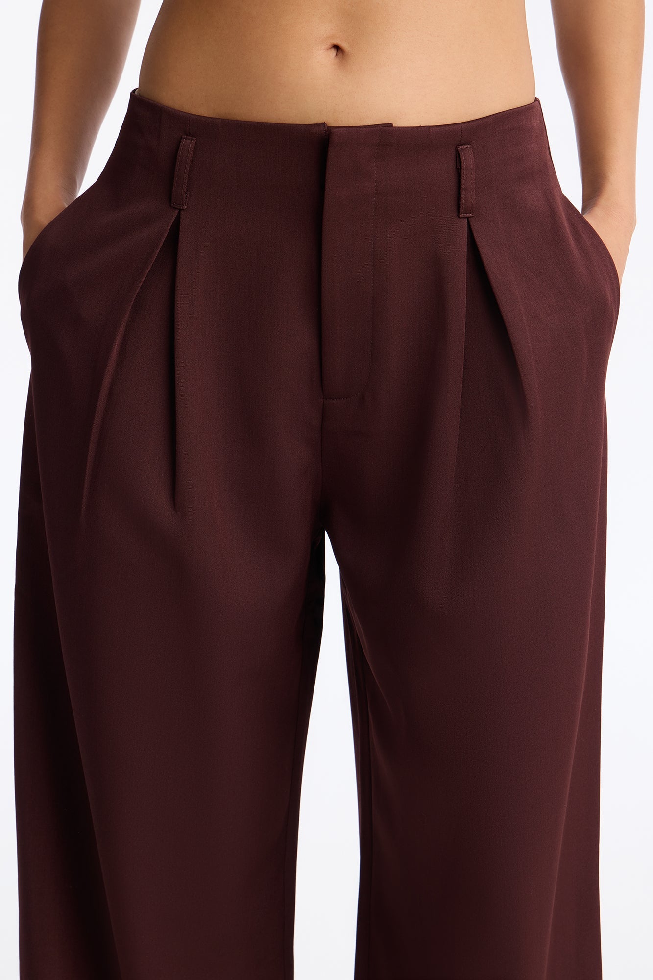Not Your Secretary Crepe Trouser Pant 33″ - Wine