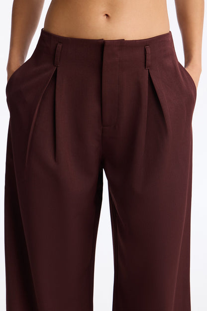 Not Your Secretary Crepe Trouser Pant 33″ - Wine