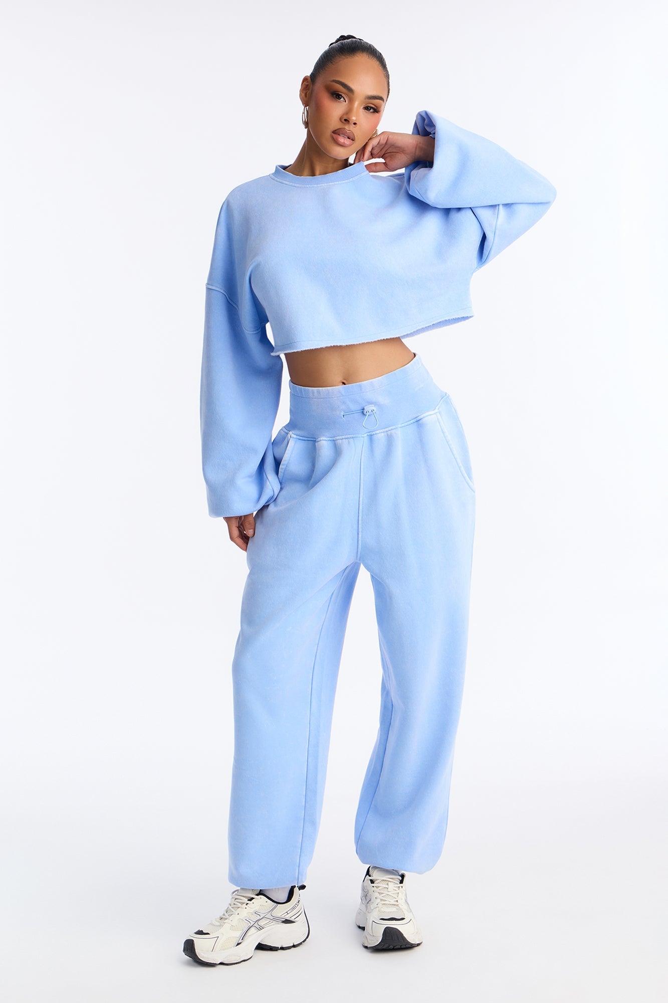 Feeling Good Fleece Jogger Set - Light Blue