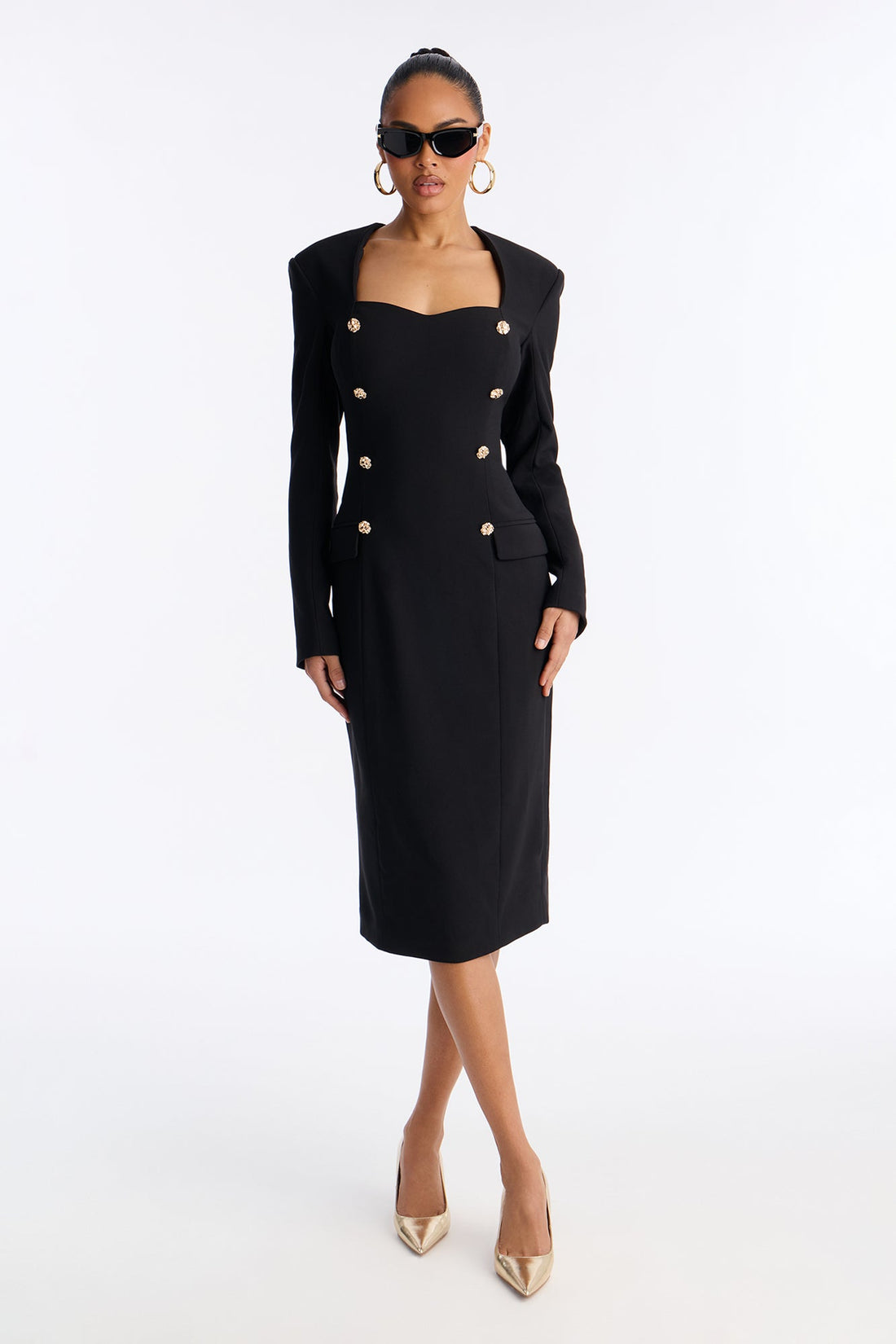 Classy Babe Midi Dress - Black