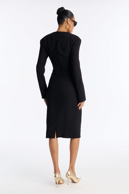 Classy Babe Midi Dress - Black
