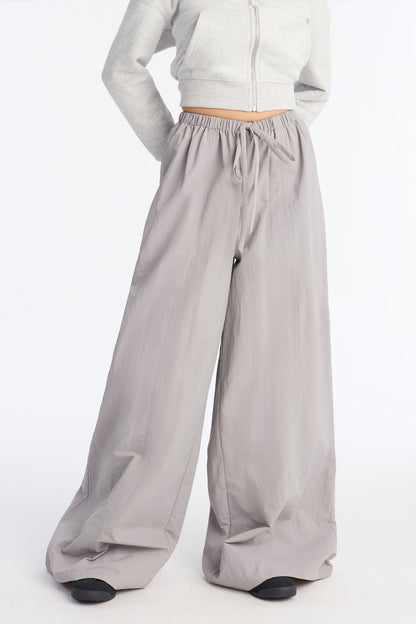 Different Vibe Wide Leg Windbreaker Pant 33″ - Grey