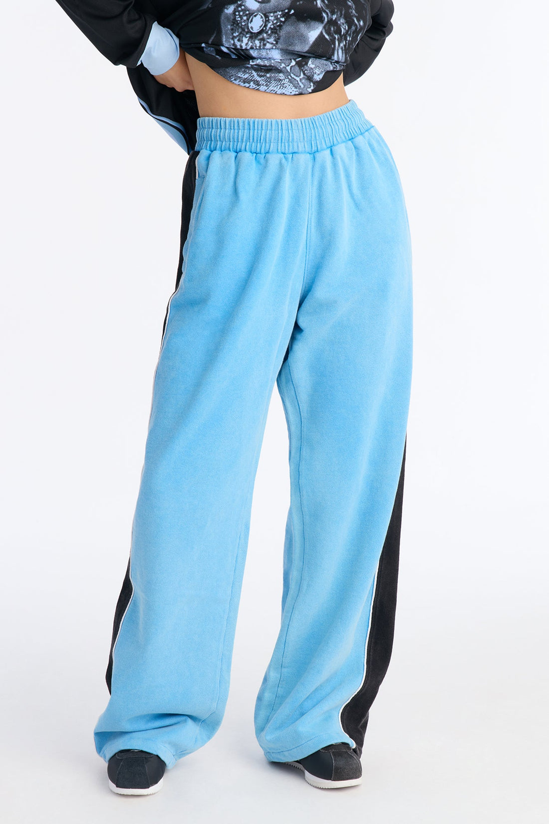 Demi Washed Wide Leg Pant - Blue