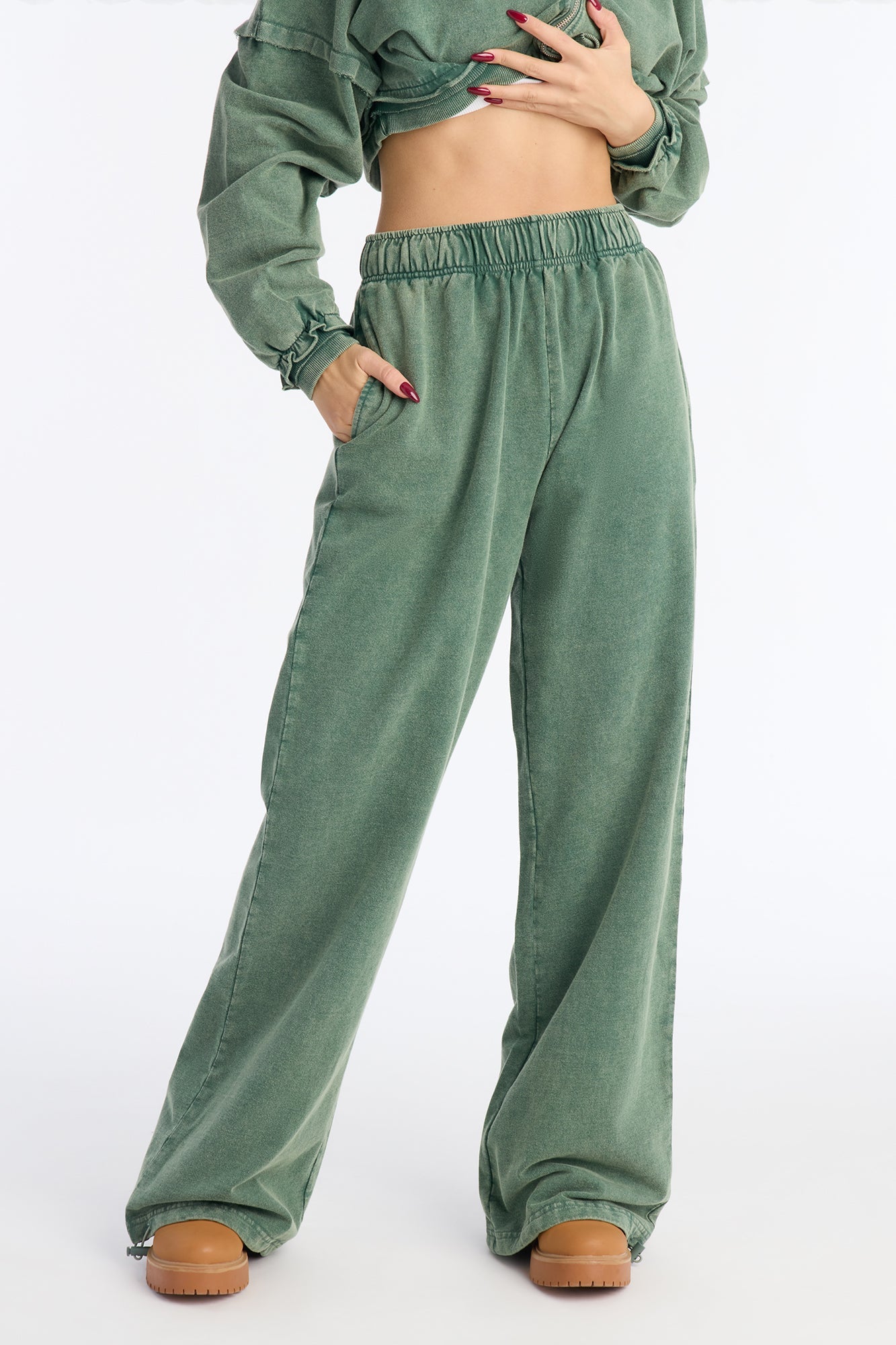 Keep It Cute Fold Waist Jogger - Olive