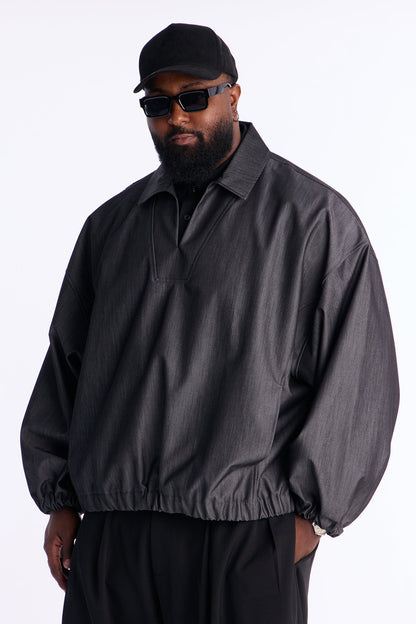 Relaxed Bold Flow Jacket - Charcoal