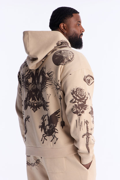 Rogue Culture Zip Up Hoodie - Taupe