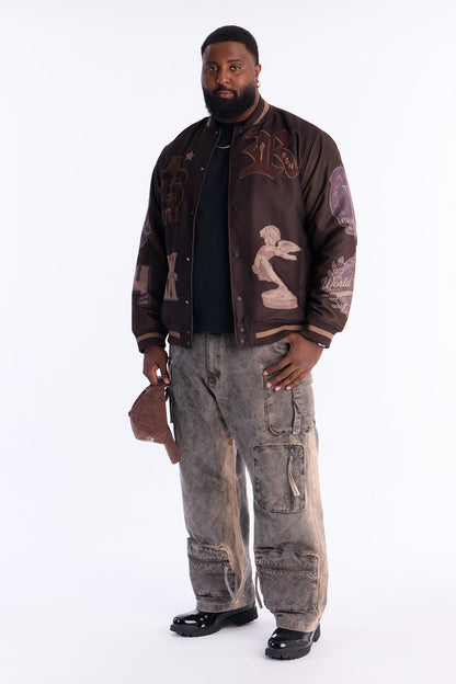 We Are The Champions Varsity Jackets - Brown Combo