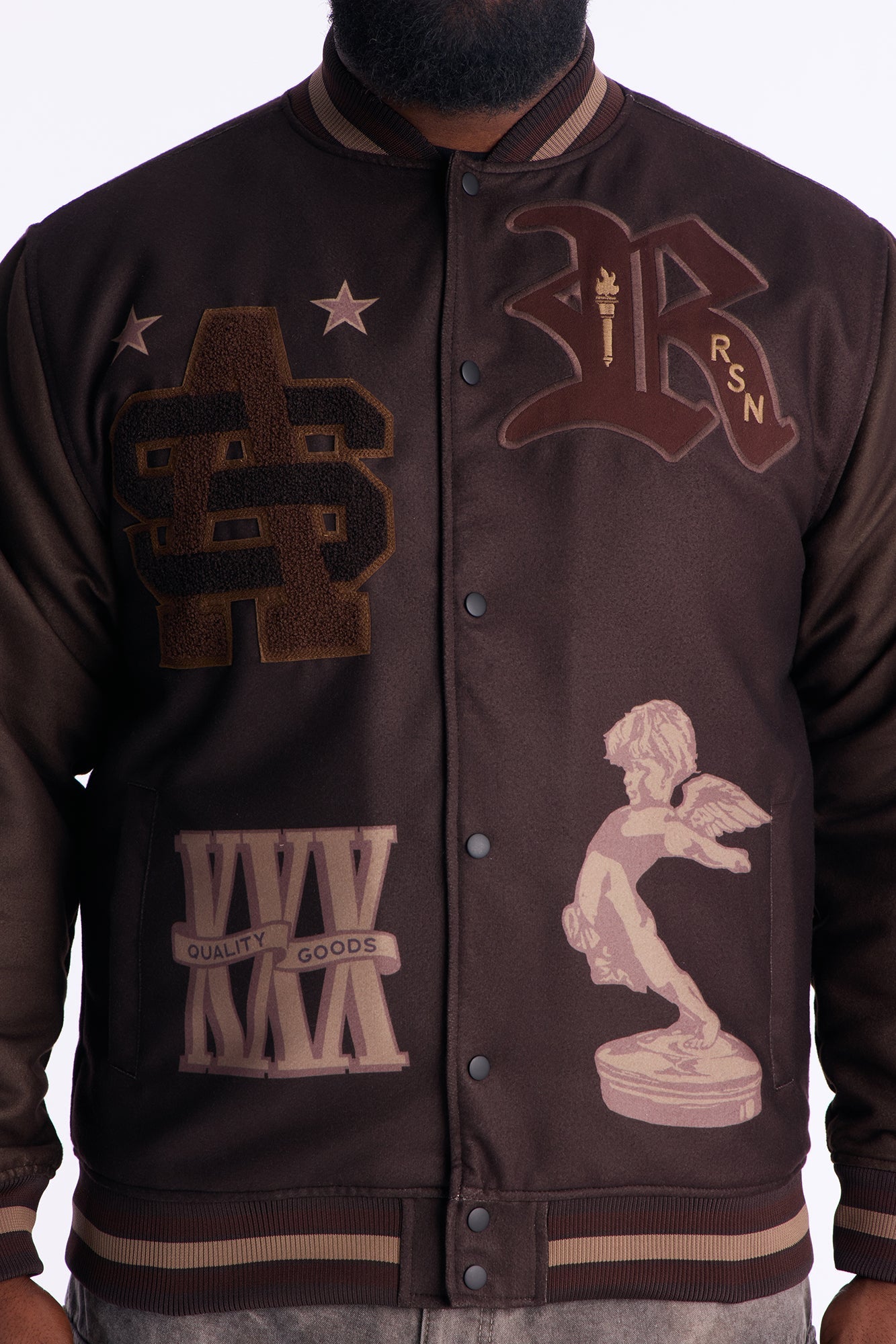 We Are The Champions Varsity Jackets - Brown Combo
