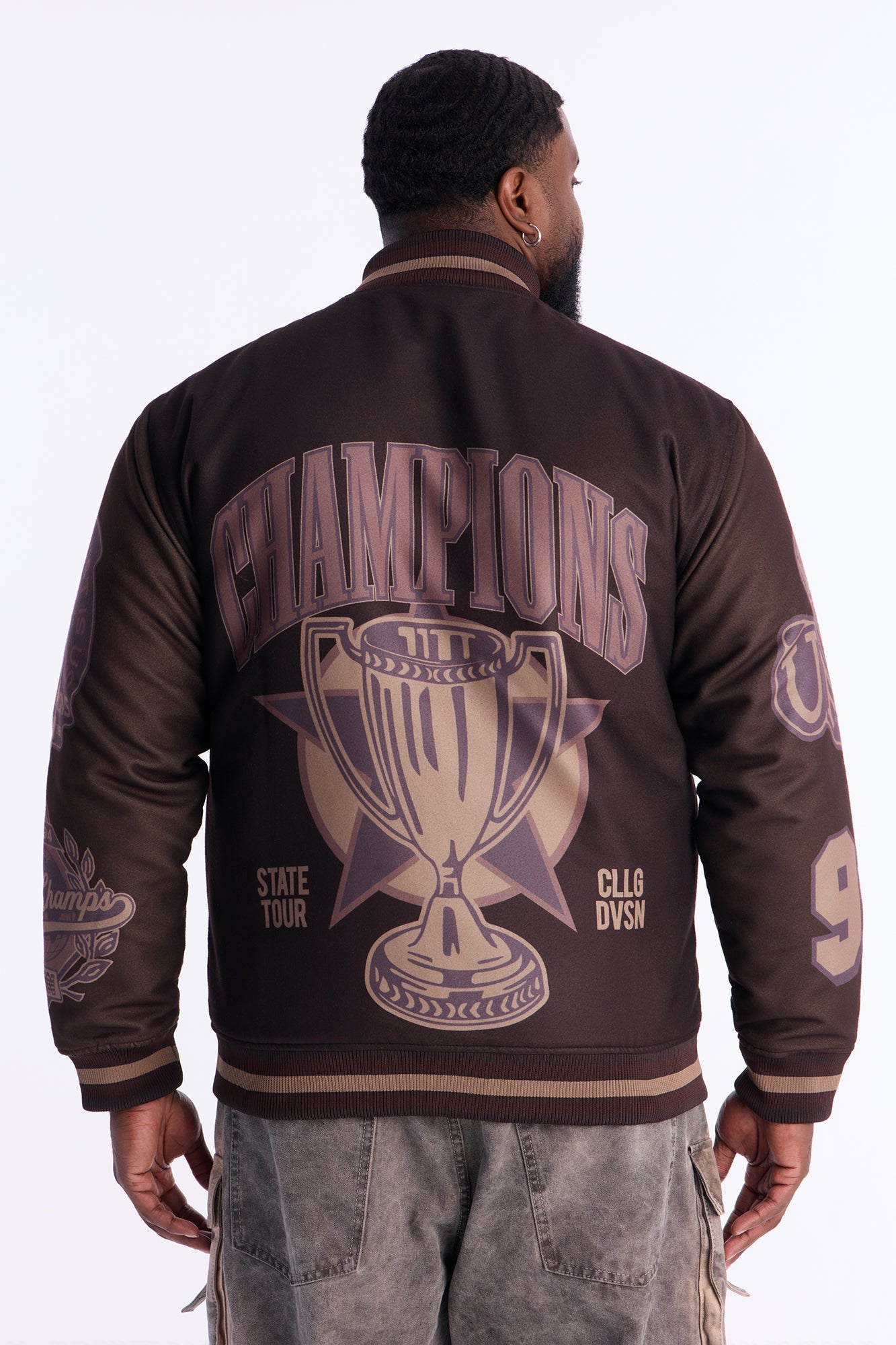 We Are The Champions Varsity Jackets - Brown Combo