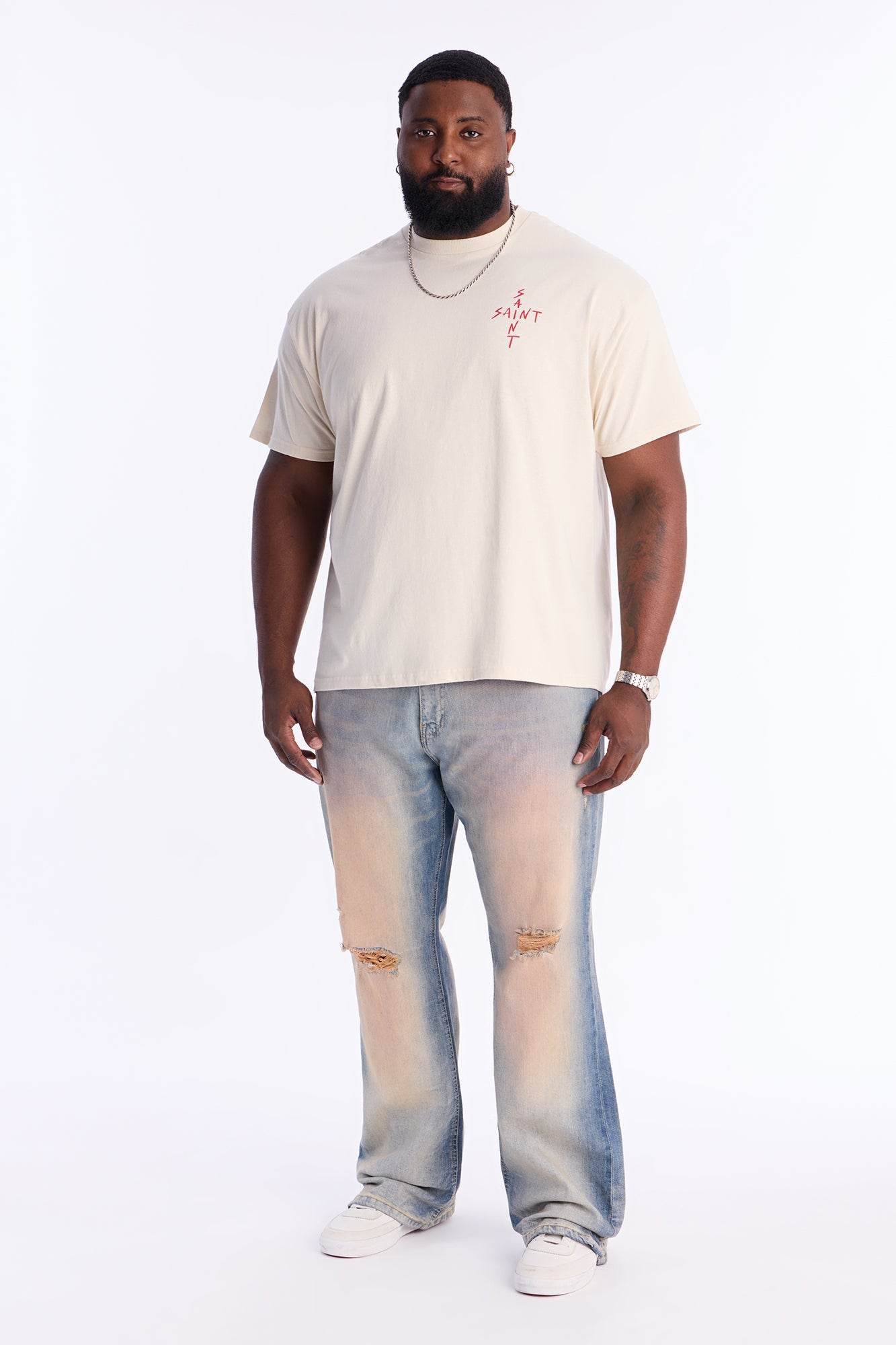 Cross Saint Short Sleeve Tee - Cream