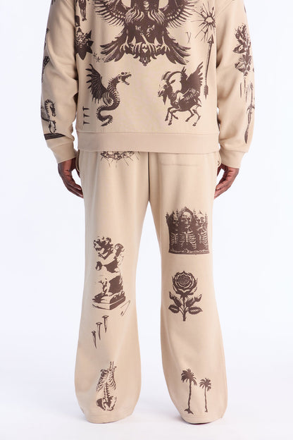 Rogue Culture Skinny Flare Sweatpants - Taupe