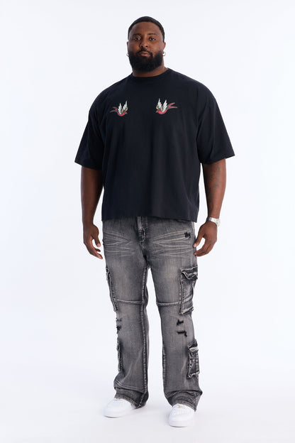 Freedom Flyer Boxy Short Sleeve Tee - Black