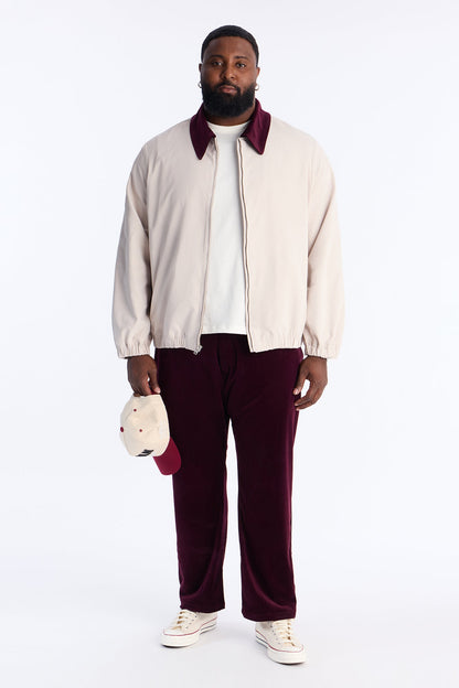 Straight Lincoln Park Textured Trouser - Burgundy