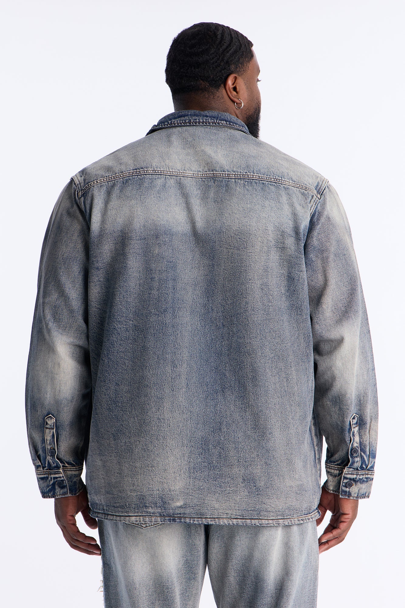 Sohail Distressed Denim Shirt - Vintage Blue Wash