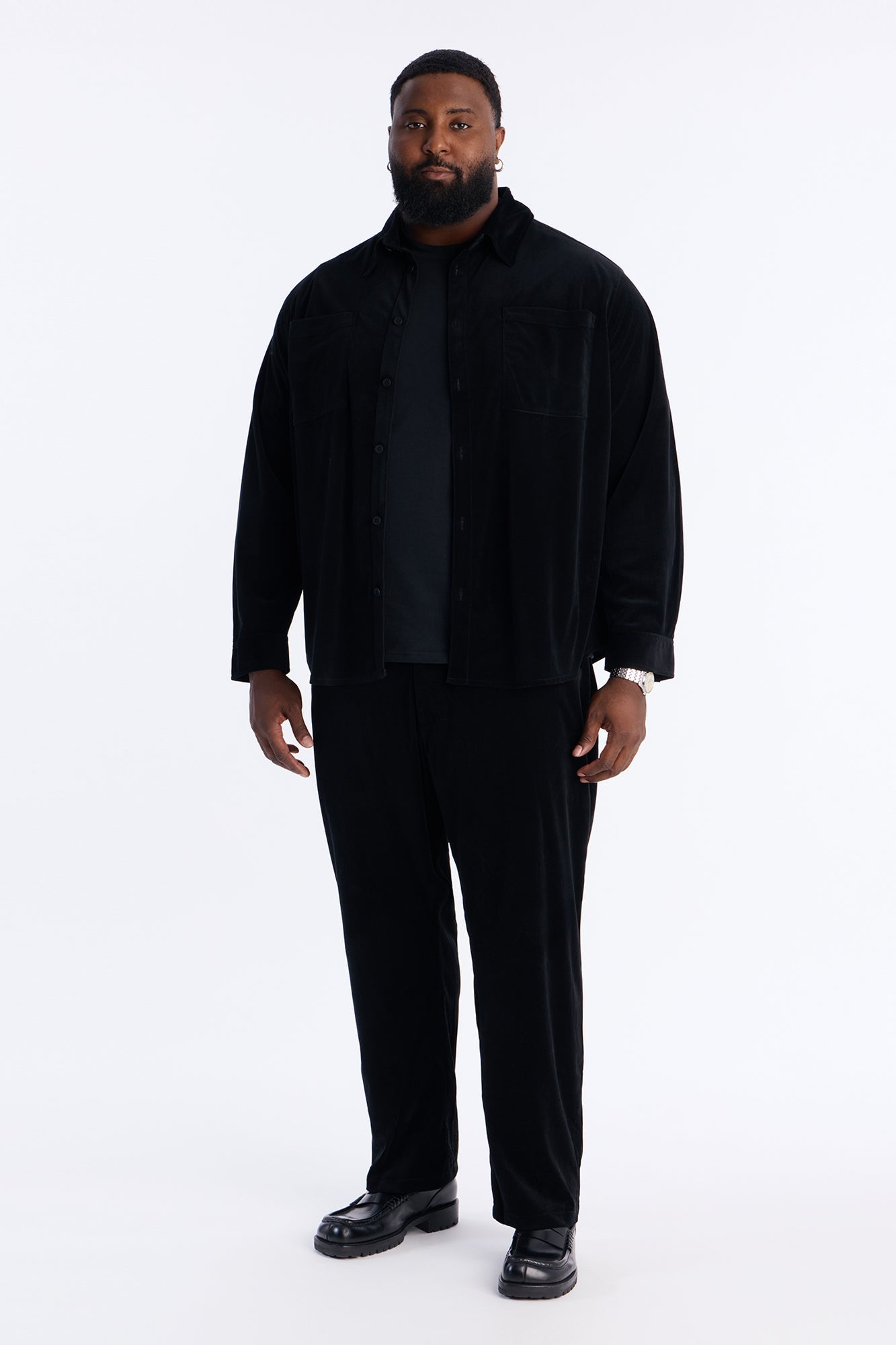 Relaxed Lincoln Park Textured Button Up Shirt - Black