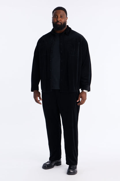 Relaxed Lincoln Park Textured Button Up Shirt - Black