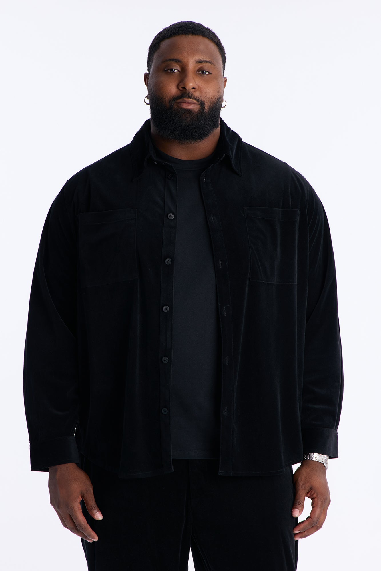 Relaxed Lincoln Park Textured Button Up Shirt - Black