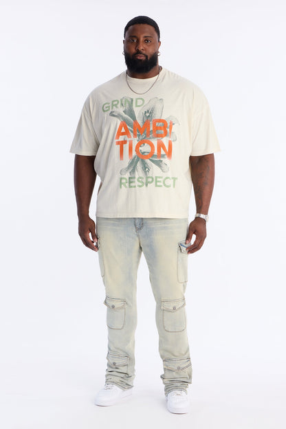 Grind To Respect Oversized Short Sleeve Tee - Cream