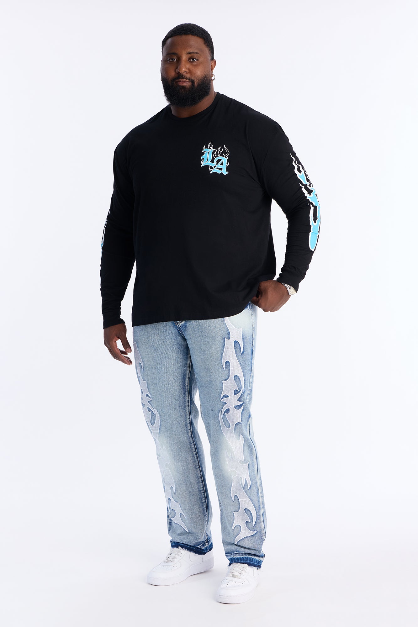 Stacked Slim Flare Blaze Cut Jean - Light Wash