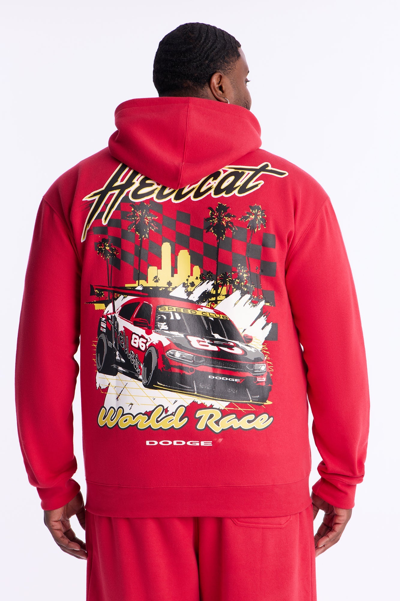 Dodge Hellcat Wild Race Zip Up Hoodie - Red