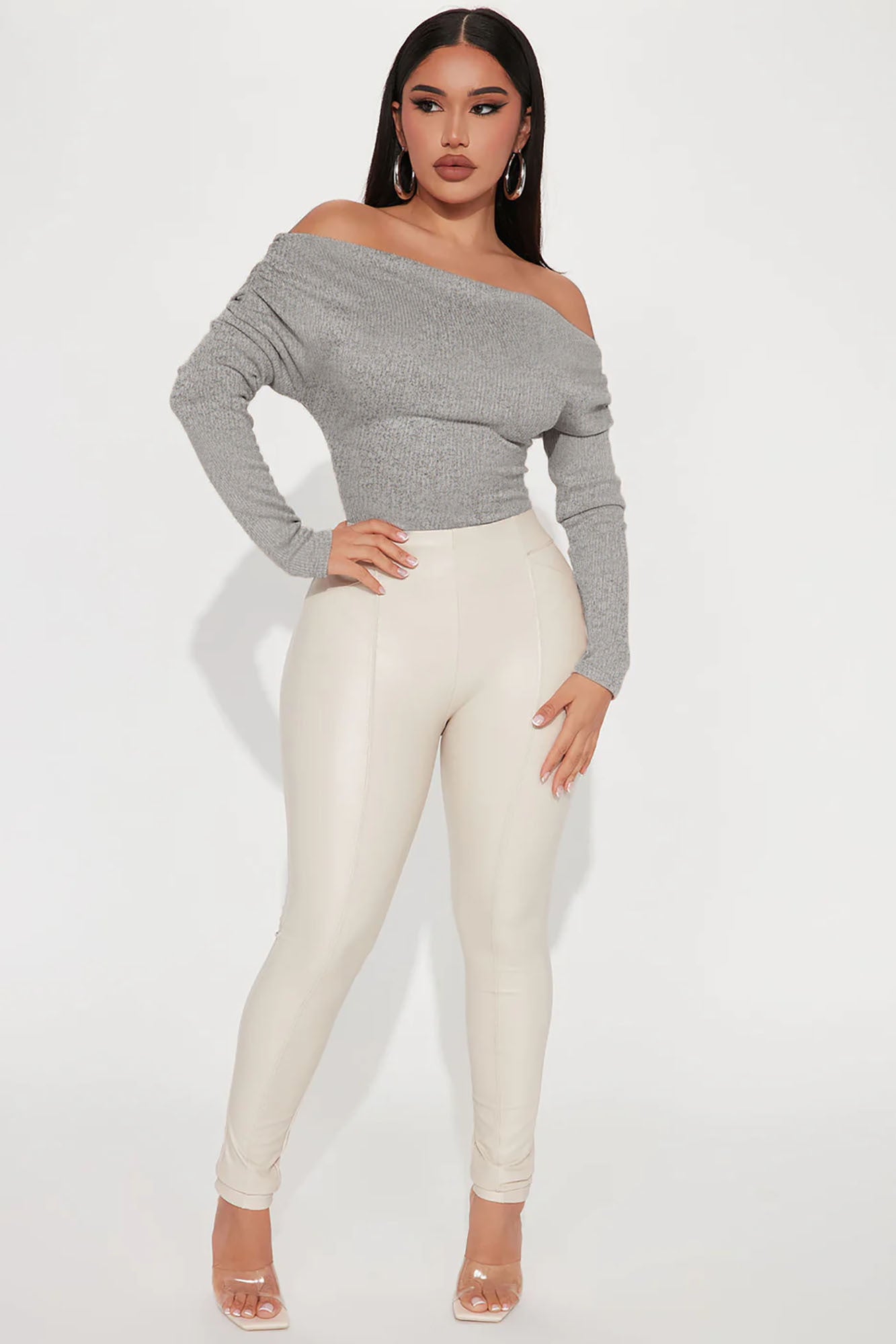 Lover Girl Sweater Bodysuit - Heather Grey