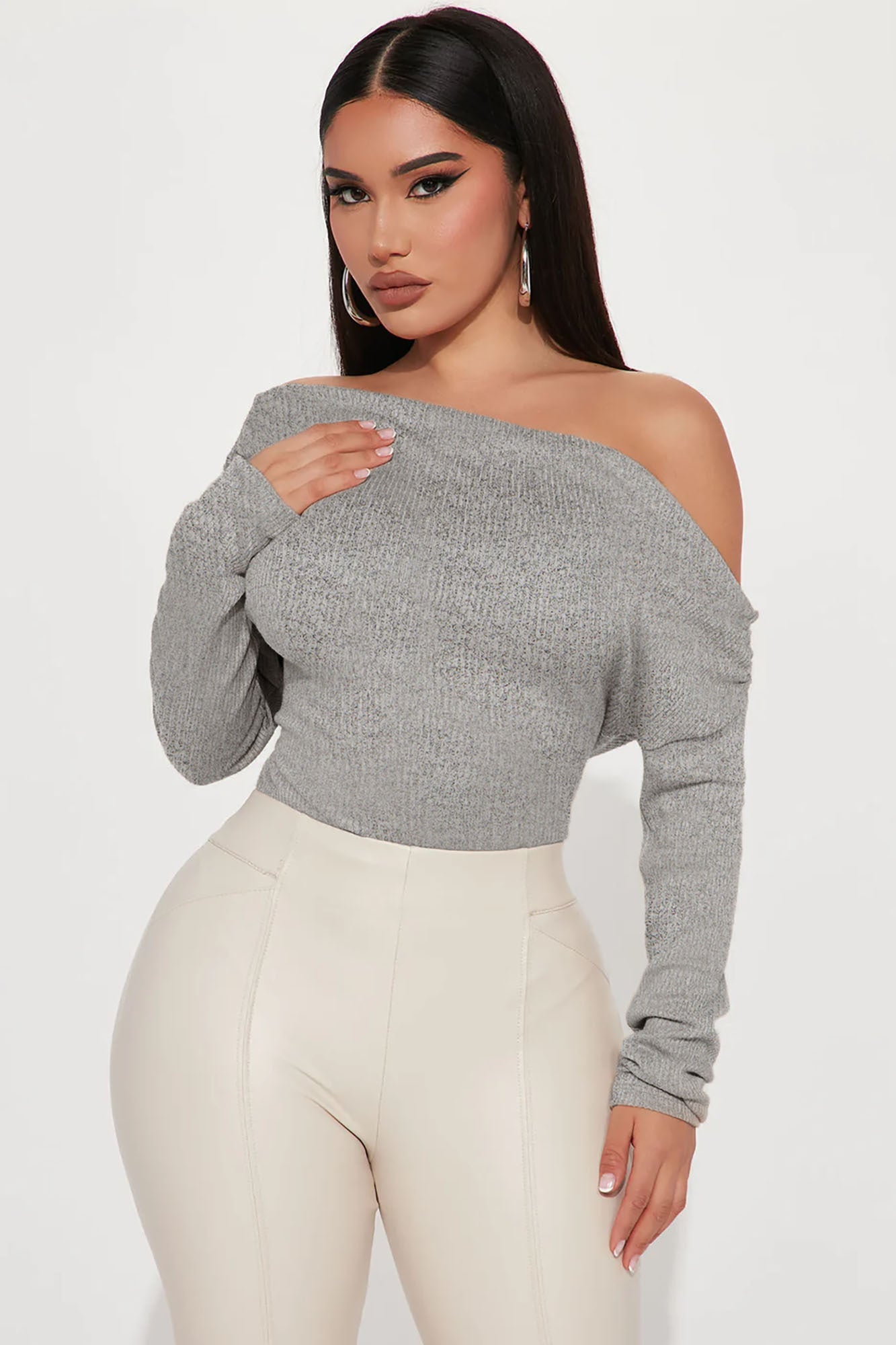 Lover Girl Sweater Bodysuit - Heather Grey