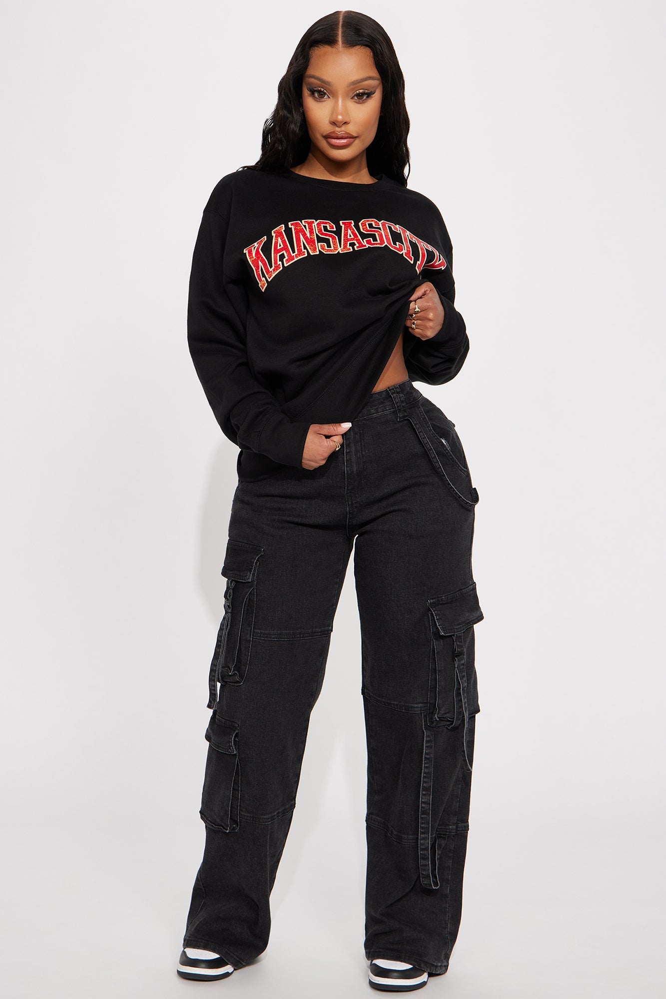Desi Mineral Wash Cargo Pant - Black