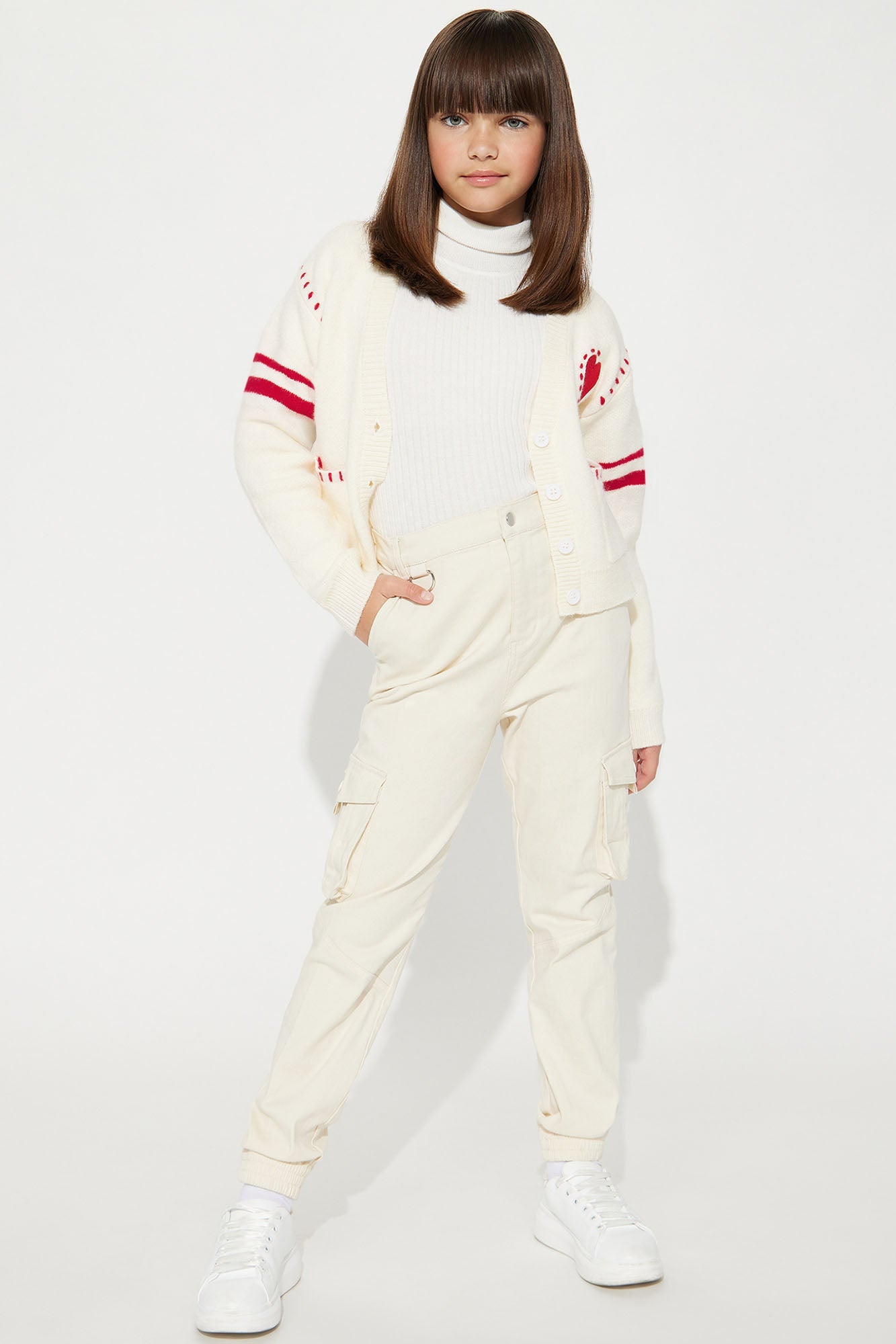 Mini Loving You Cardigan - White/combo