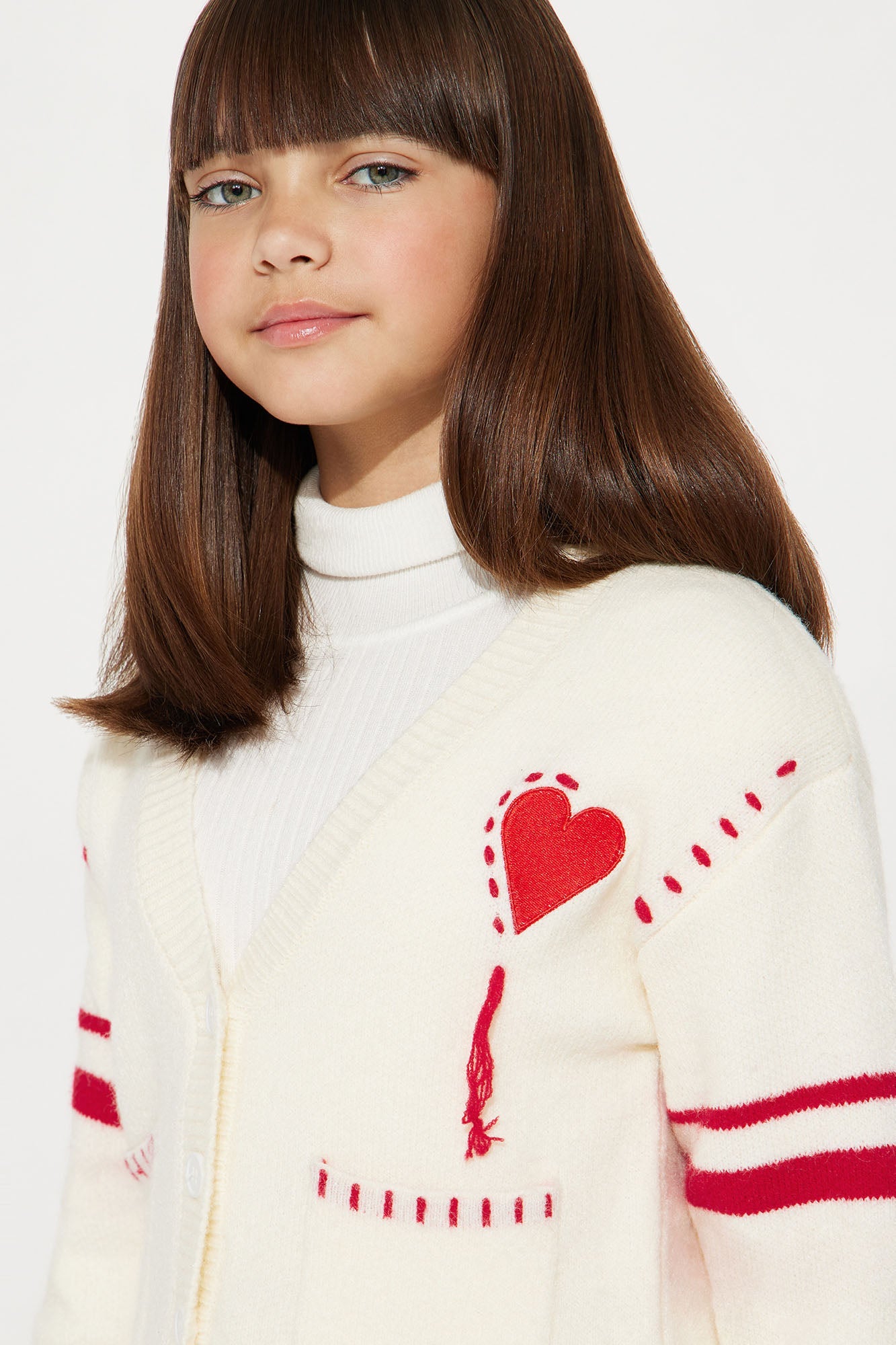 Mini Loving You Cardigan - White/combo